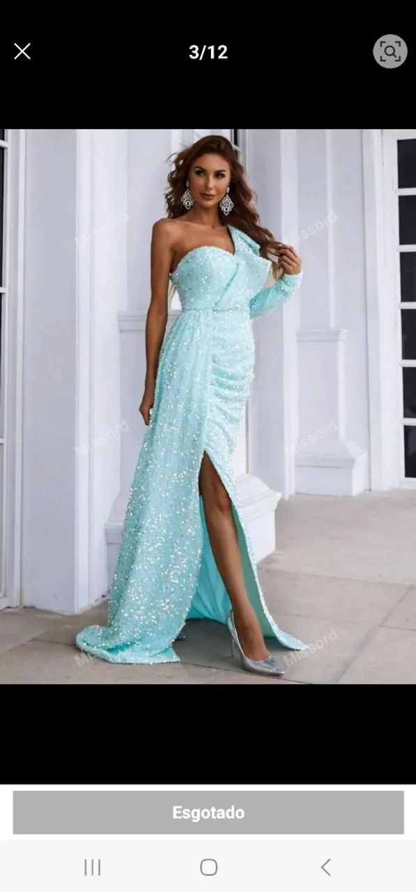Vestido de festa azul tiffany  - Foto 4