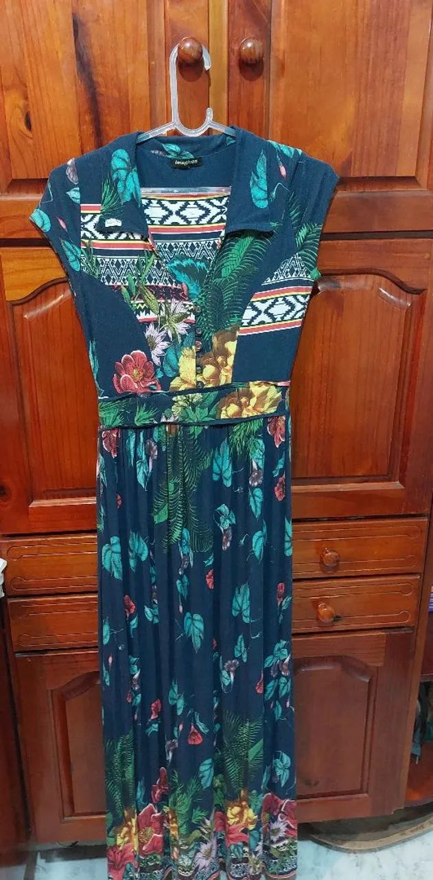 Vestido longo estampado