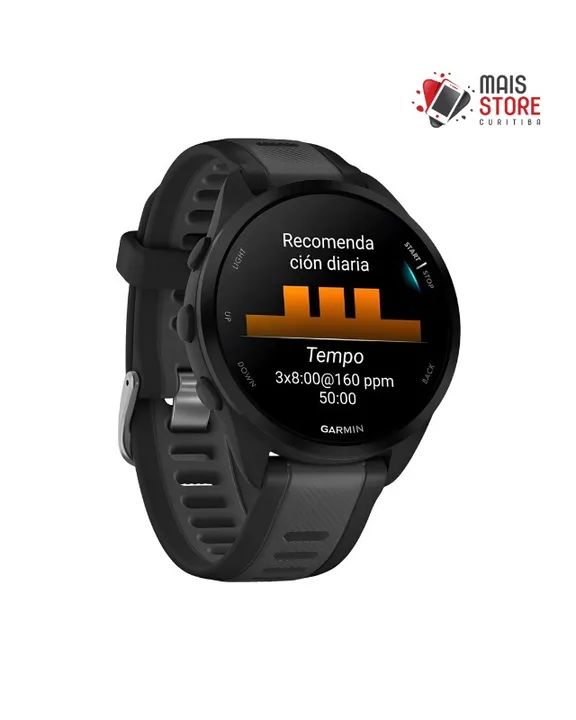 Relógio Garmin Forerunner 165 Music- Black/Slate Gray -010-02863-30 (Novo/Lacrado) - Foto 4