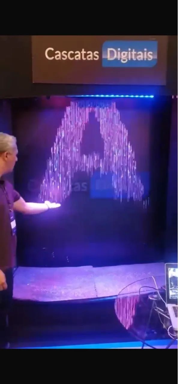 Parede Interativa Digital - Efeito Cascata de água 