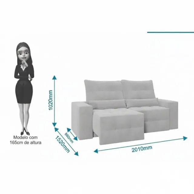 OFERTA Sofá retratil e reclinavel gett moveis  - Foto 2