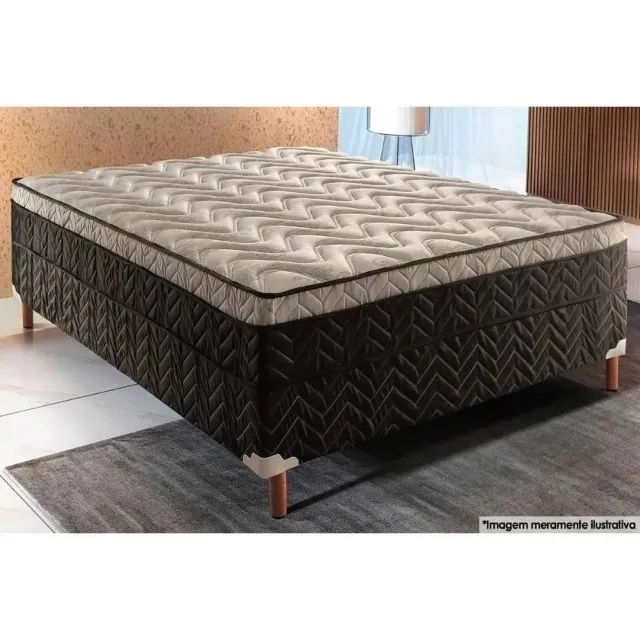 Cama Box Conjugado Casal Pasquale Black 