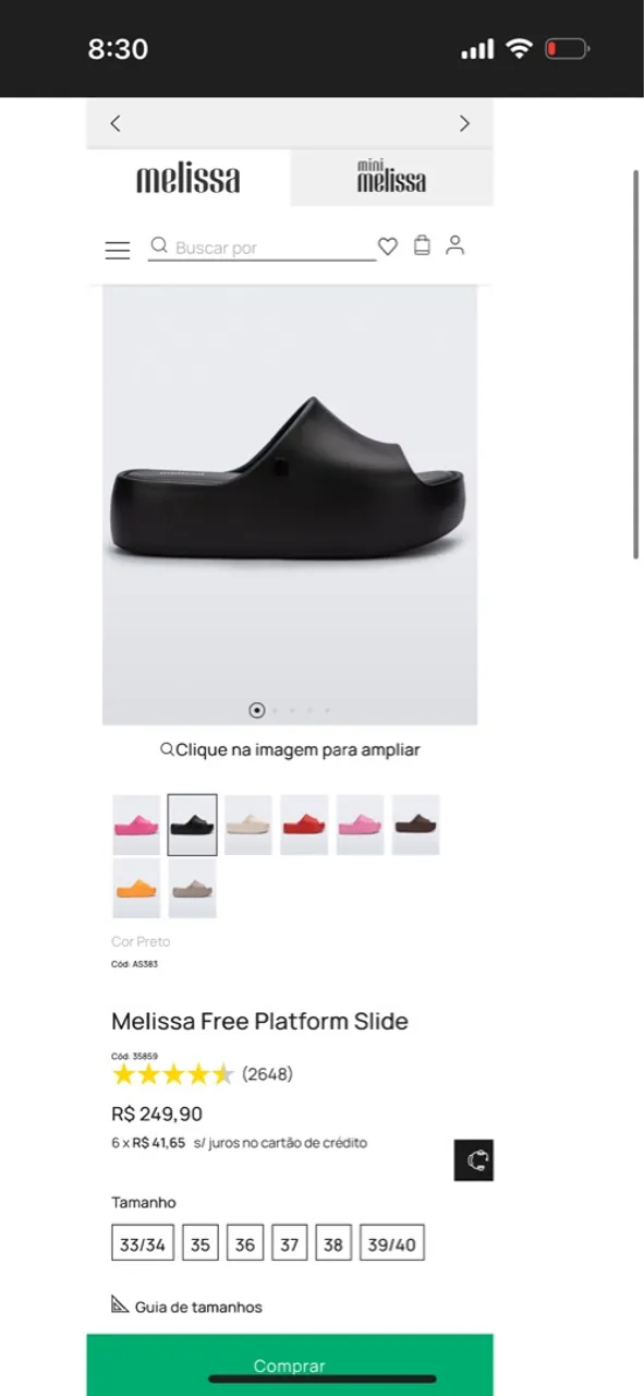 Melissa Free Platform Slide Preta