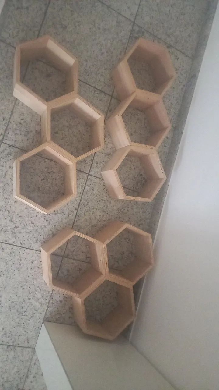 Kit com 3  trios de nichos de  madeira