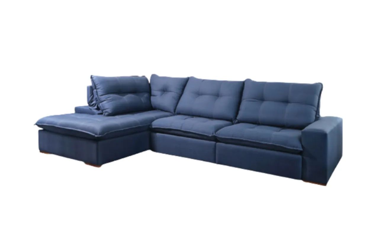 Sofá com Chaise Molas Ensacadas FRETE GRÁTIS 