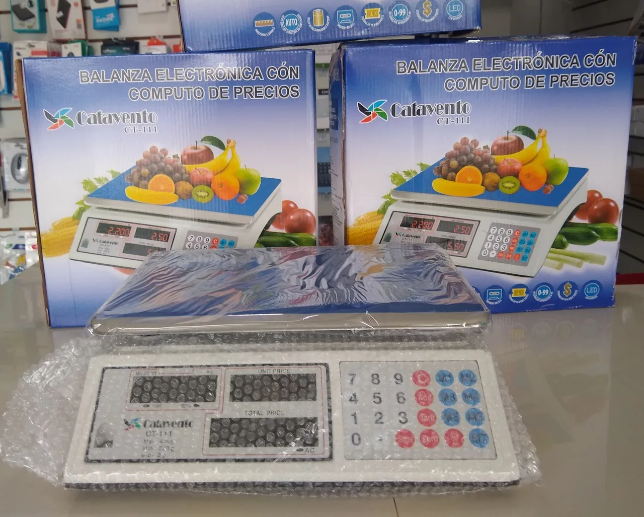 Balança Eletrônica pesa ate 40kg com Computo de Preços Catavento CT-111