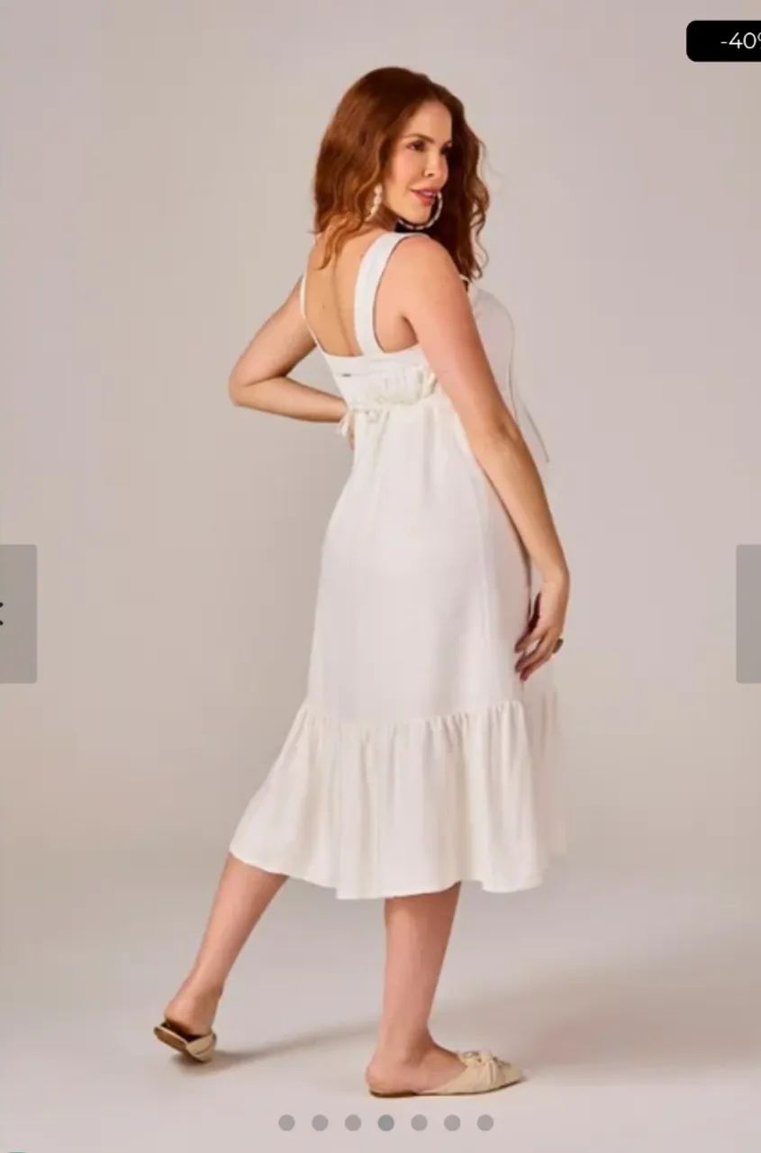 Vestido de Gestante - Emma Fiorezi Branco  - Foto 2