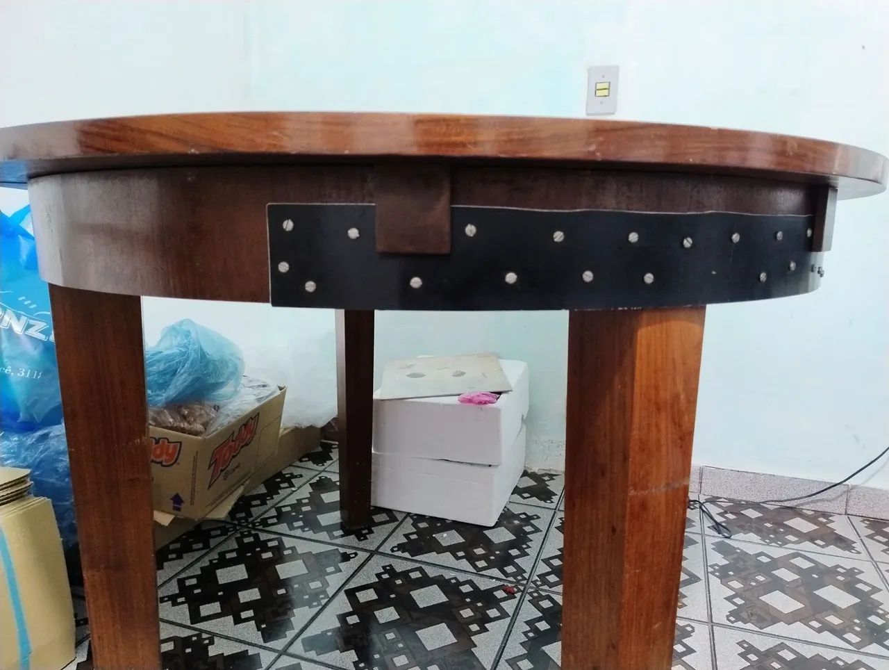 Mesa de madeira maciça redonda extensivel - Foto 3