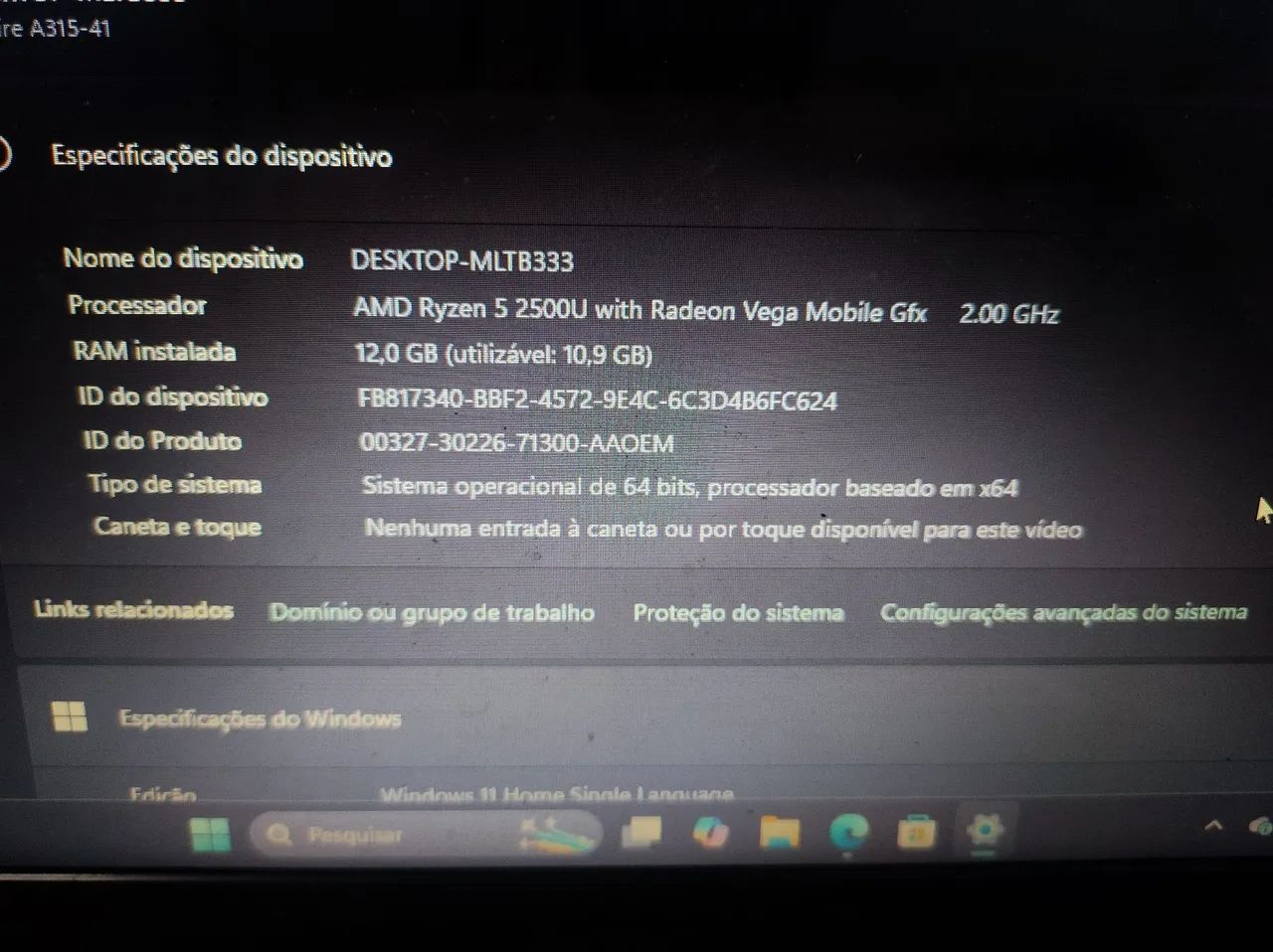 Acer Aspire 12GB RAM HD 1TB+SSD 128GB 15,6"  - Foto 2