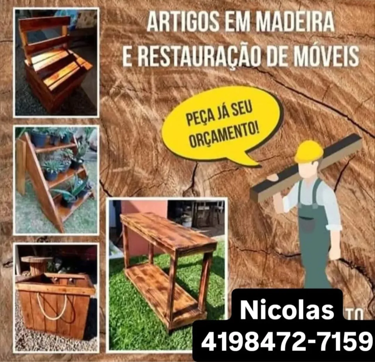 Faça seu orçamento fazemos tudo em madeira