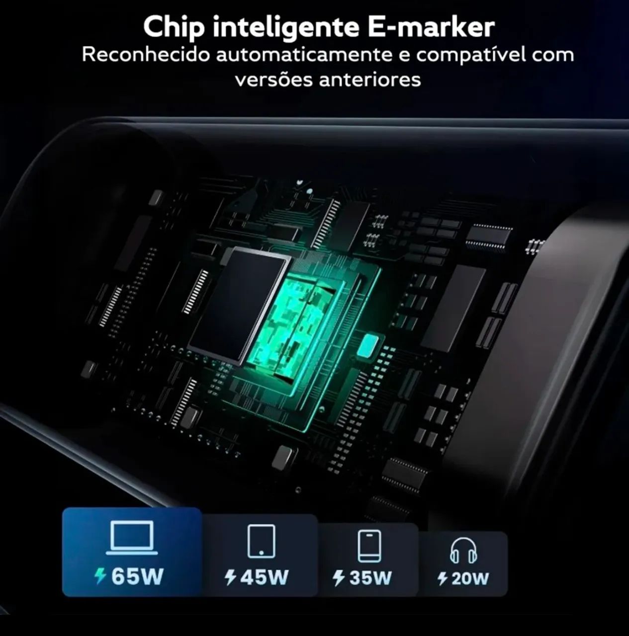 Cabo C turbo Ugreen Uno 100w macbook iphone 1 metro - Foto 5