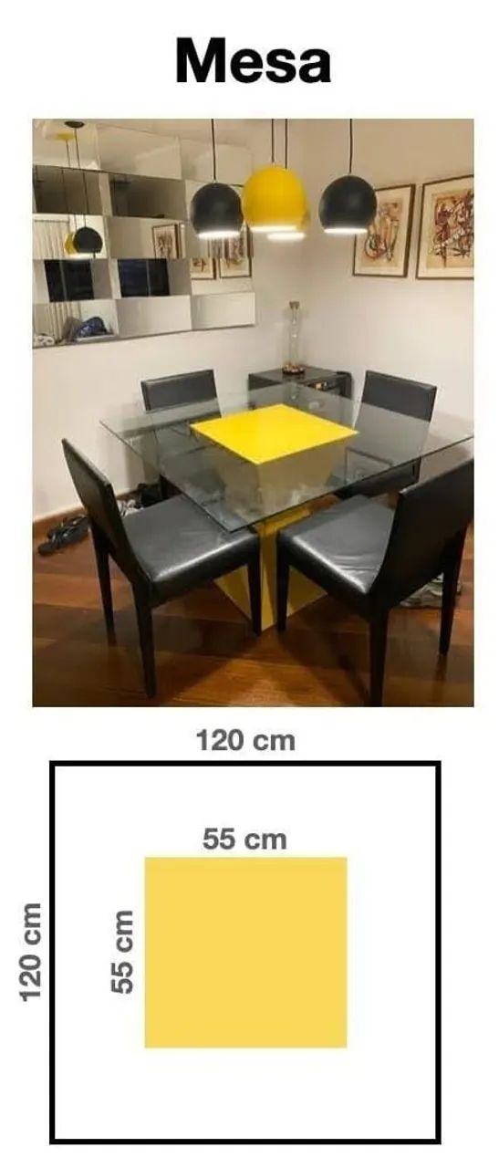 Mesa de vidro com quatro cadeiras - Foto 3