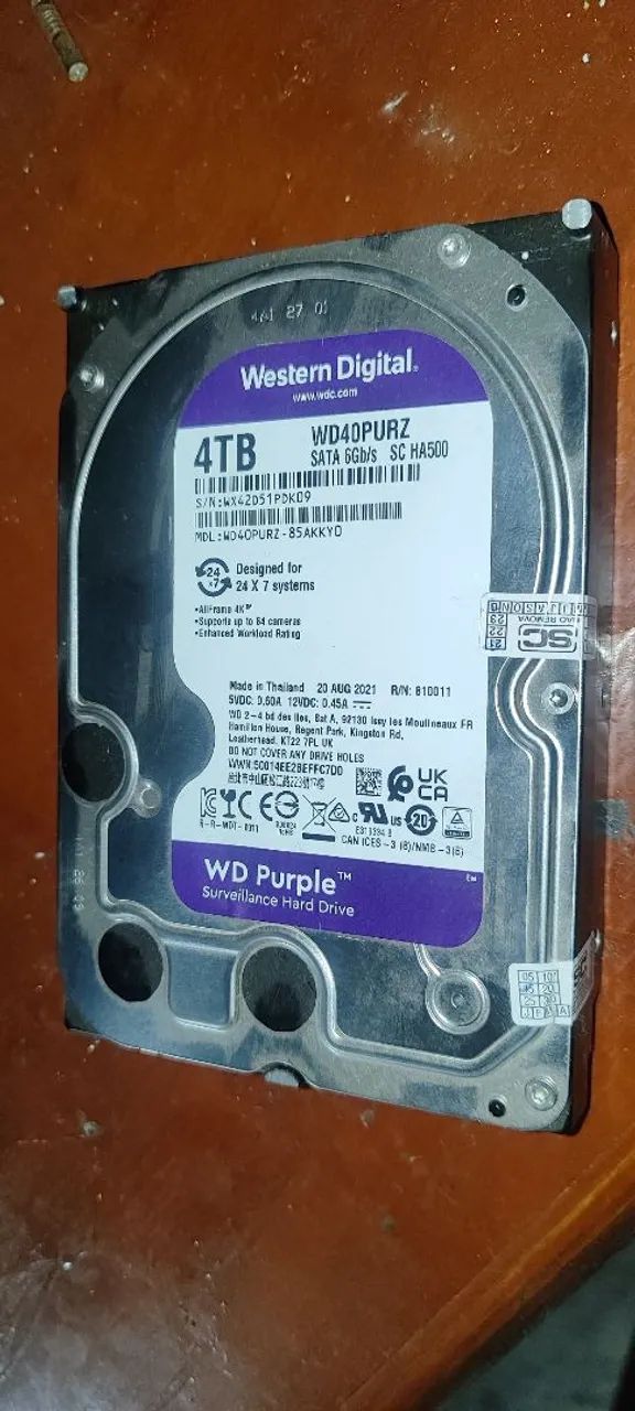 HD WD Purple 4TB Surveillance - semi novo  - Foto 5