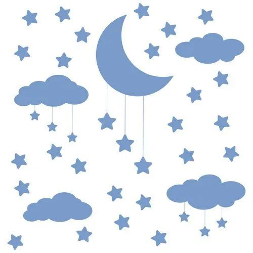 Adesivos de Parede Decorativos - Estrelas e Lua - Foto 4
