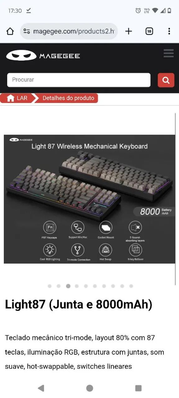 Teclado Mecânico MageGee Light87 - Premium - Foto 2