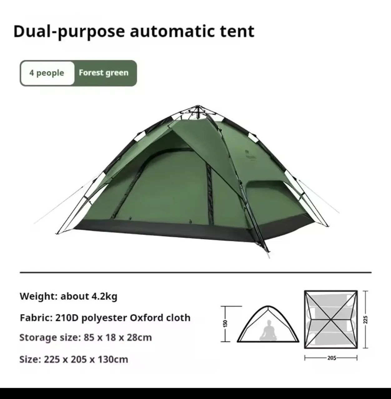 Barraca Automática Nature Hike 4 Pessoas 