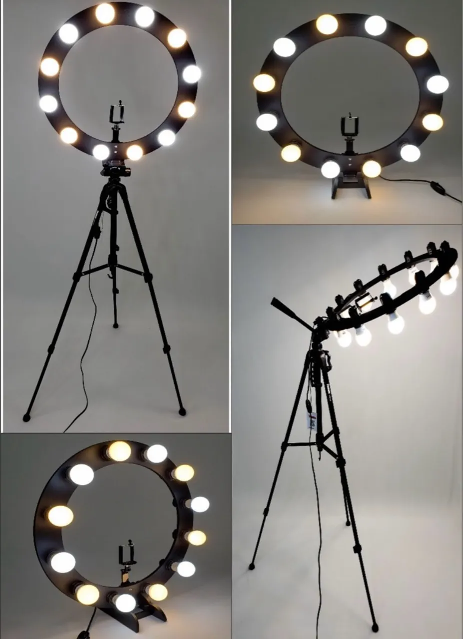 Ring Light Profissional com Tripé e Suporte para Celular