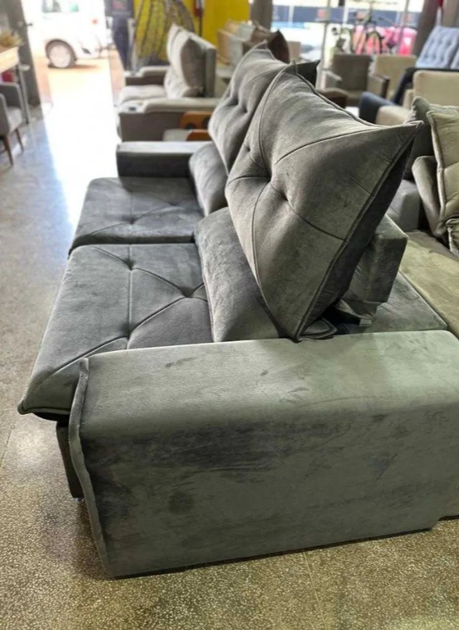 Sofá Genova Retratil e Reclinavel 2,25m FAZEMOS ENTREGAS - Foto 3