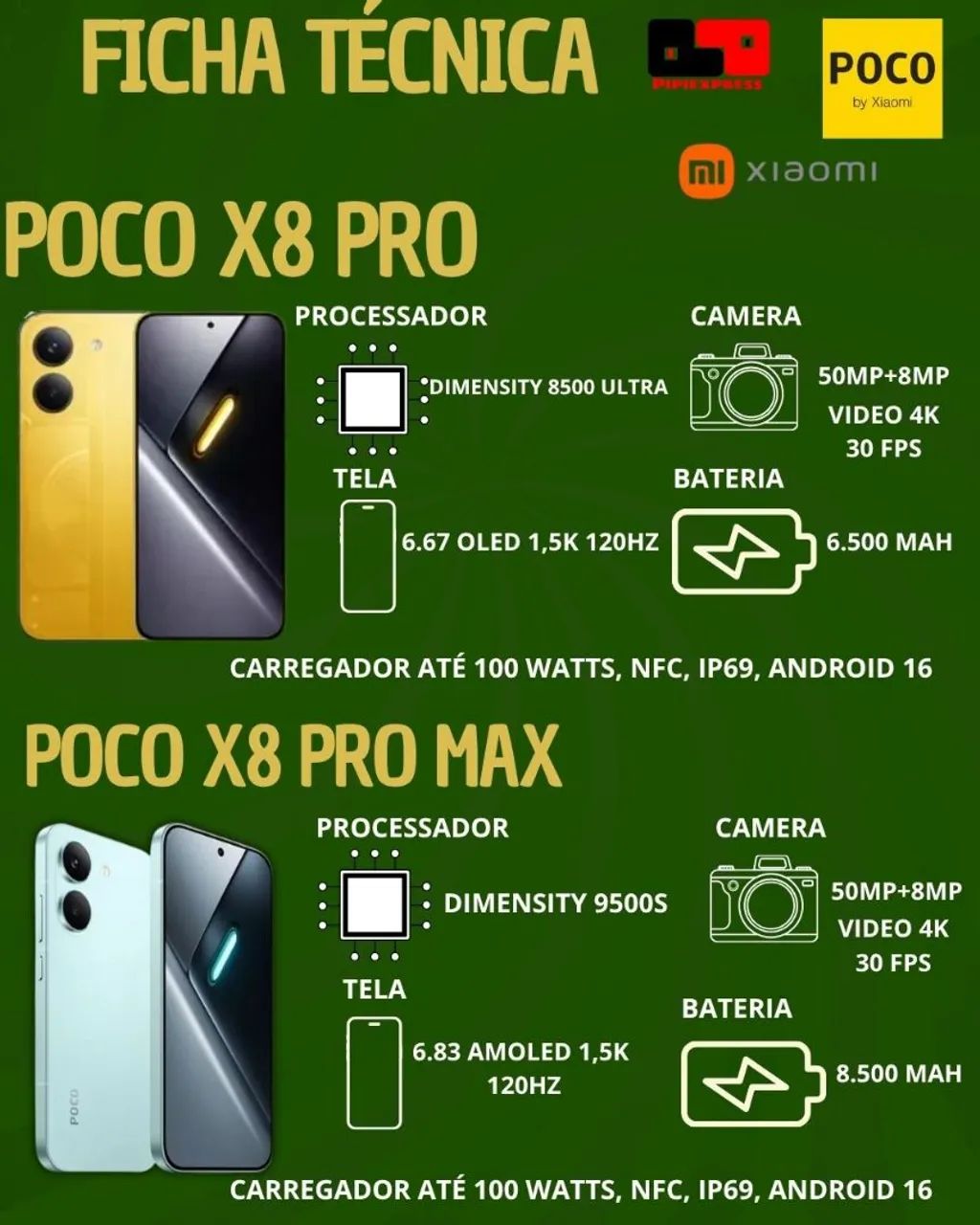 Poco X8 Pro 5G e Poco X8 Pro Max 5G! aparelhos novos com brinde!  - Foto 2