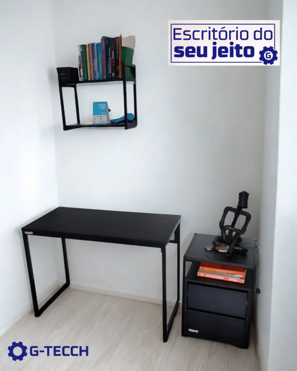Mesa para Computador 1m NOVA Birô Multiuso Reforçado Industrial Notebook de Escritório - Foto 4