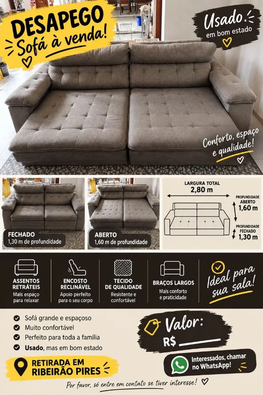 Sofá retrátil 