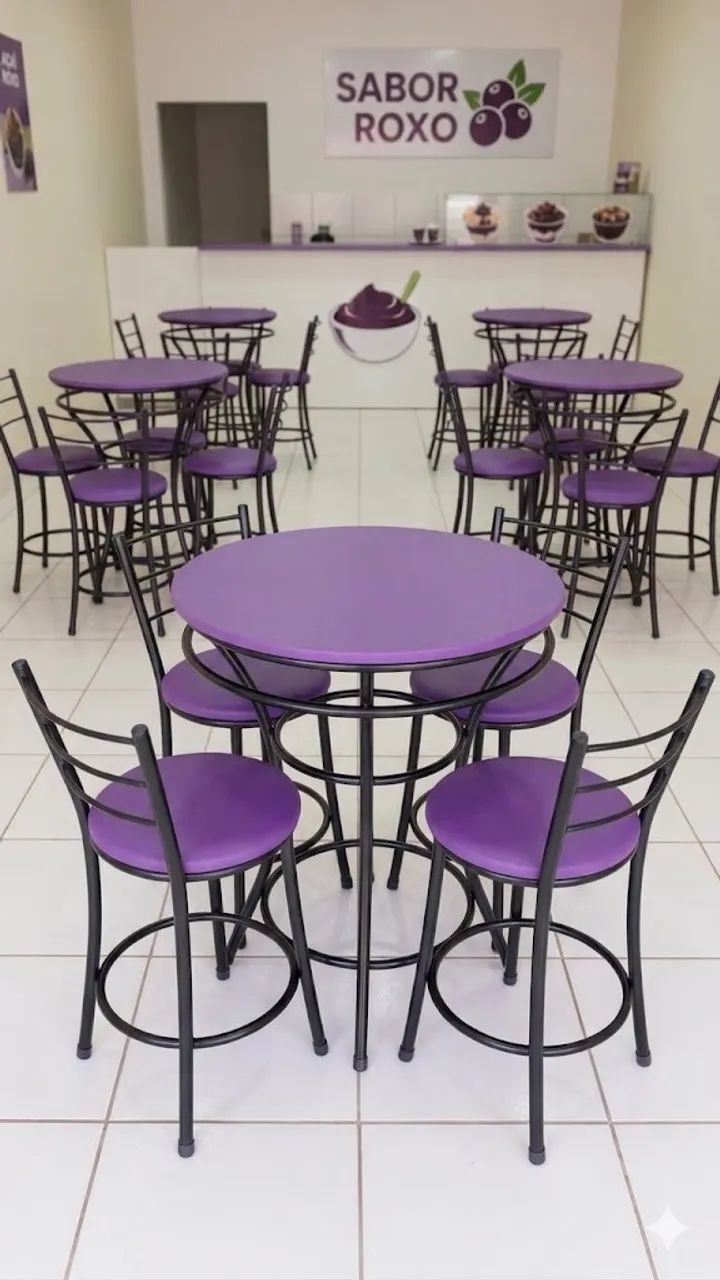 Mesa e cadeiras para Açaí / sorveteria 