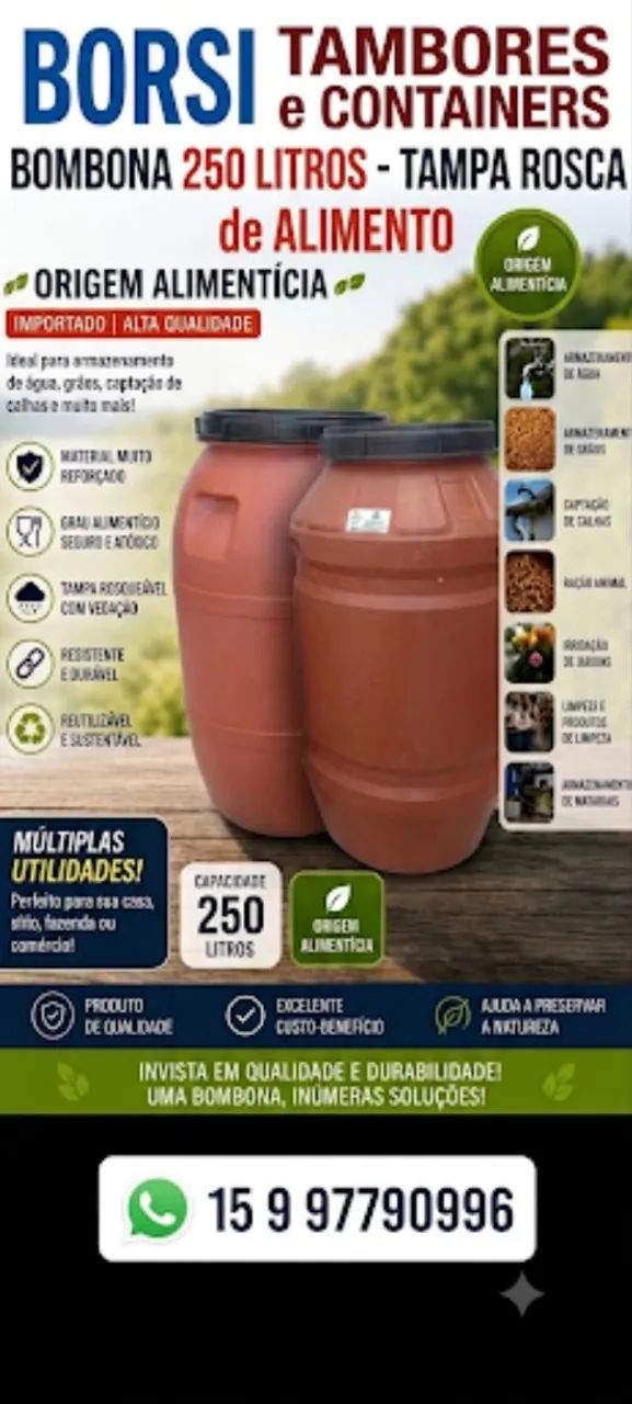 300 Litros Tambor Plástico Container IBC Bombona Tonel Caixa  - Foto 2