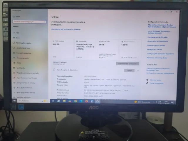 Monitor AOC 19"