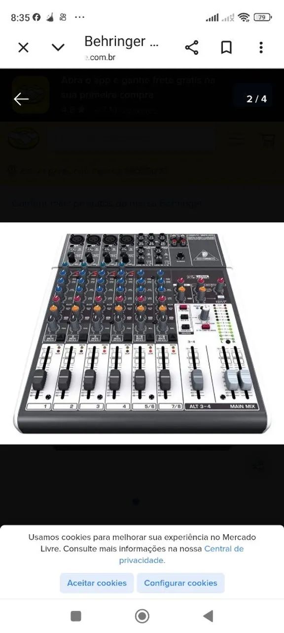 Mesa de som Behringer xenyx 1204