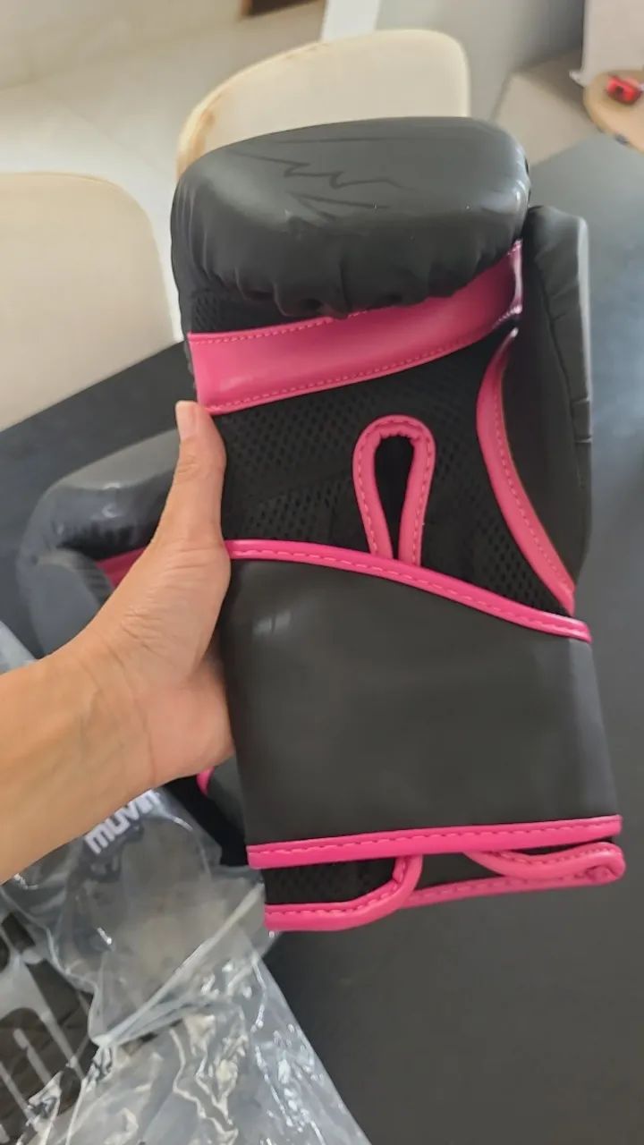Luva World Combat Shock - Black Pink - Foto 4