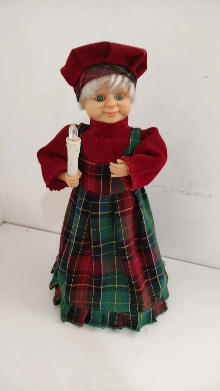Boneca antiga mamãe noel 40cm