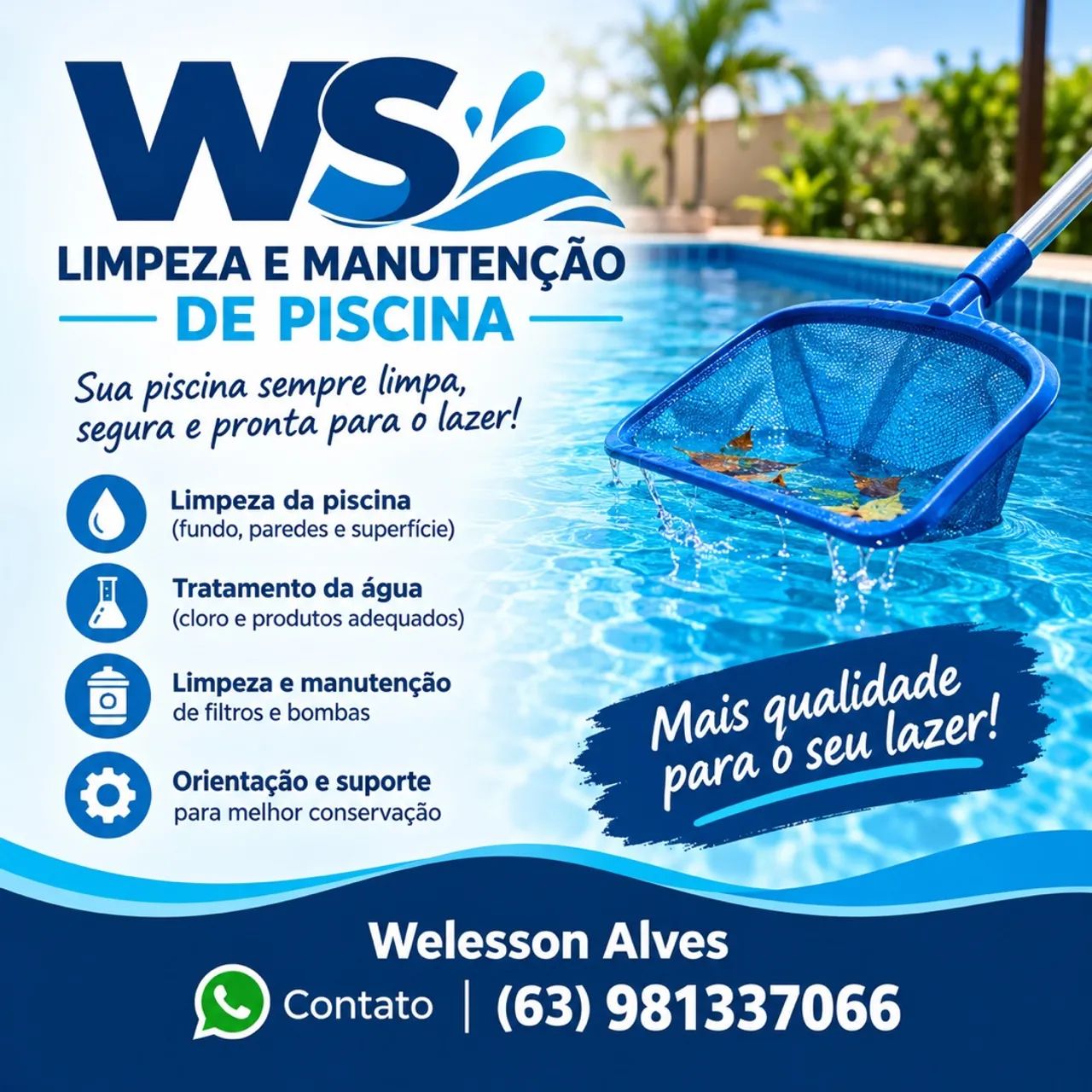 Serviço de Limpeza e Manutenção de Piscina 
