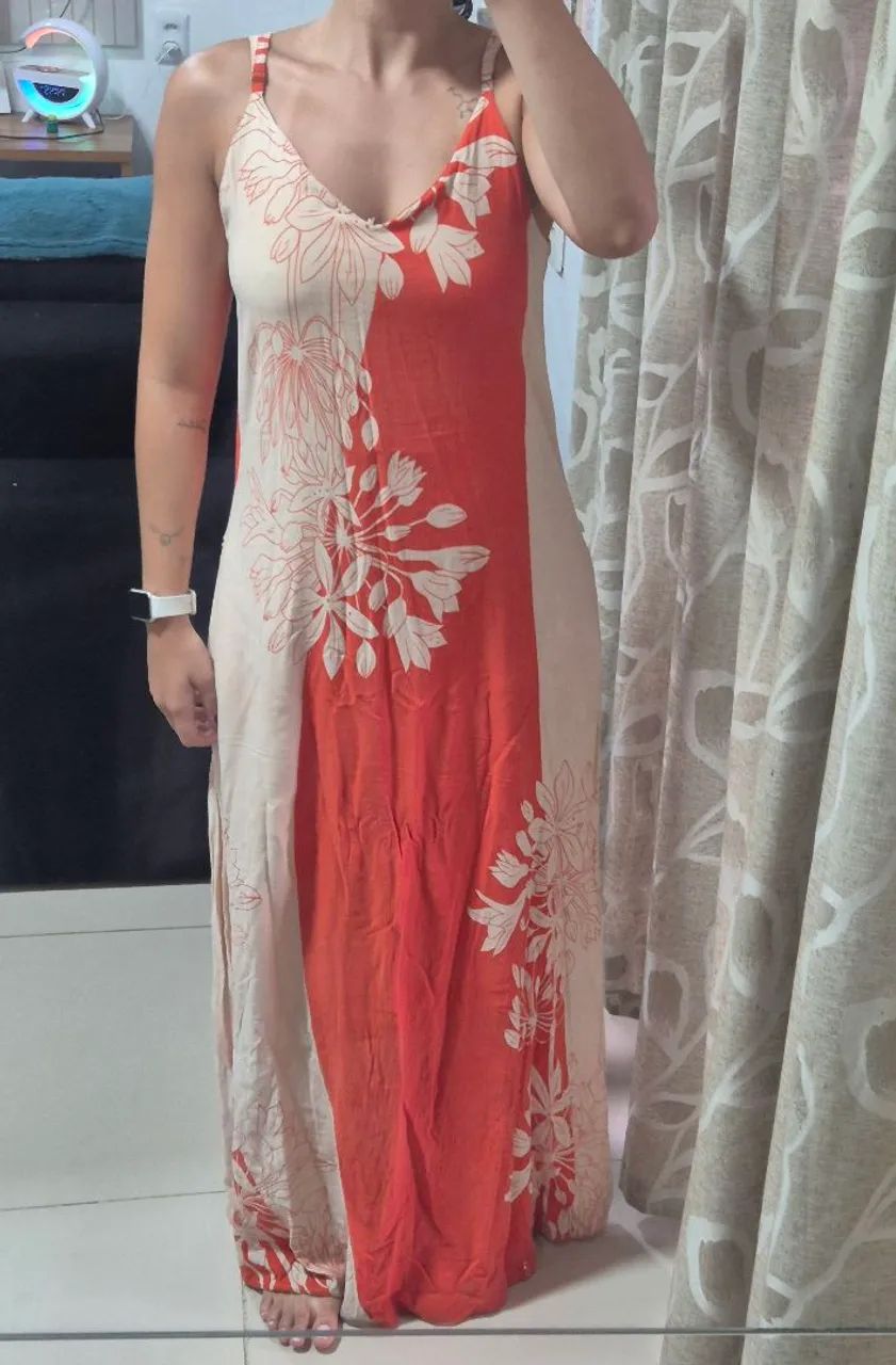 vestido laranja longo - Foto 3