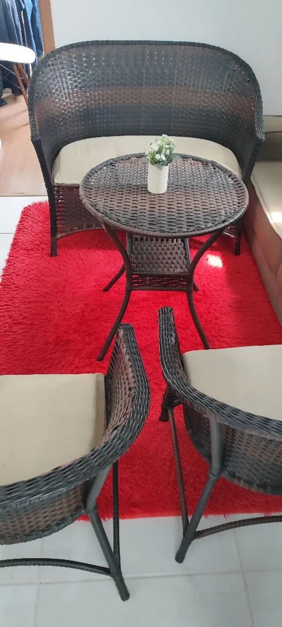 Conjunto Sofá em Fibra e Tapete - Super Novo  - Foto 3