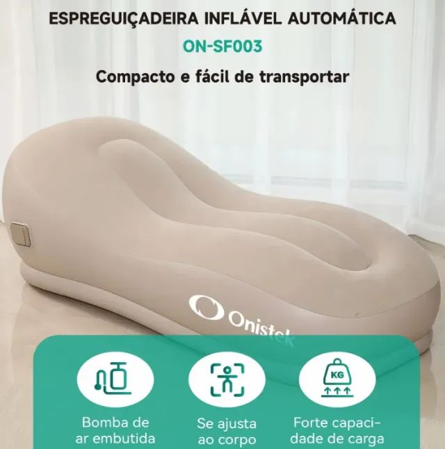 Inflavel Sofa Casa Praia Campo Automática Espreguiçadeira - Foto 5