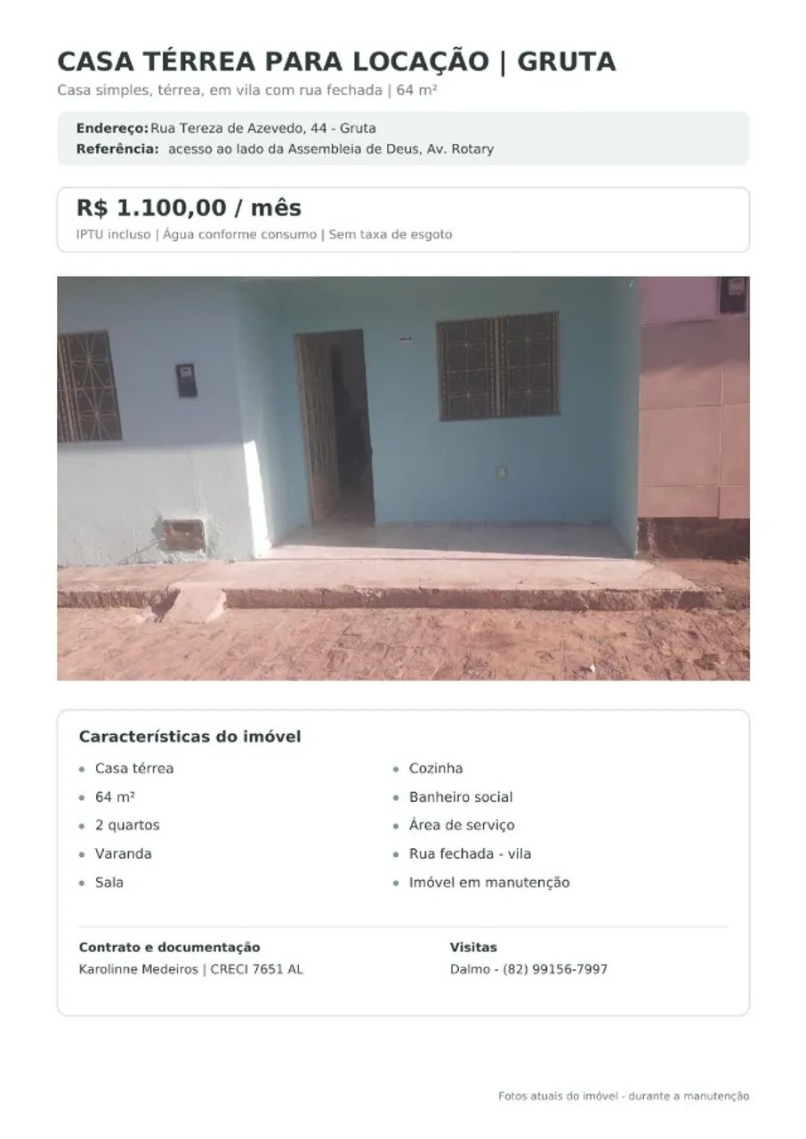 Casa 2/4 na Gruta - Térreo - Rua fechada - Foto 4