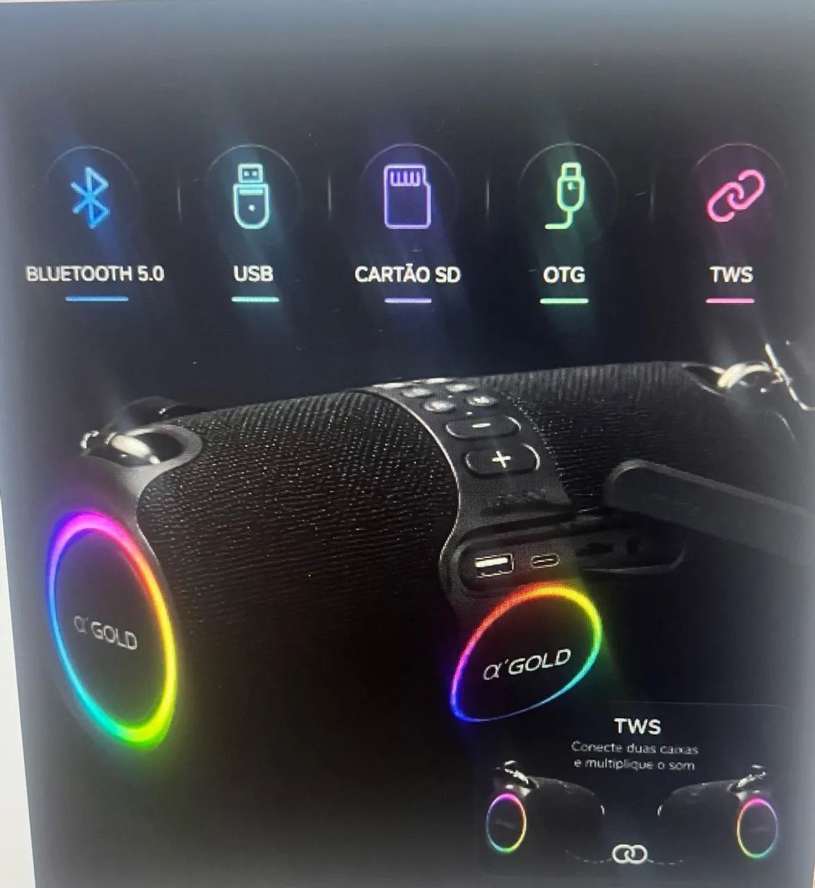 Caixa de Som Bluetooth Gold Pro SM-32 - Foto 5