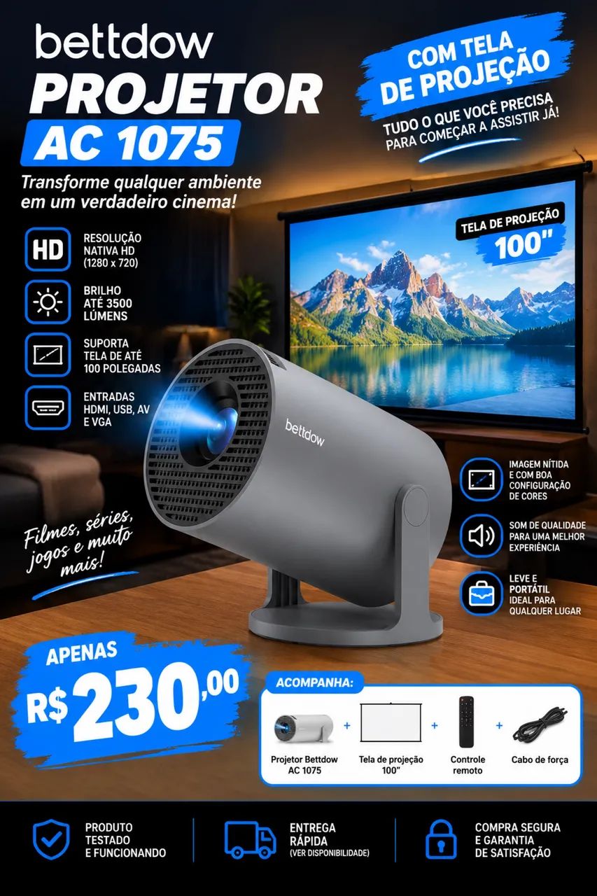Vendo projetor betdow 