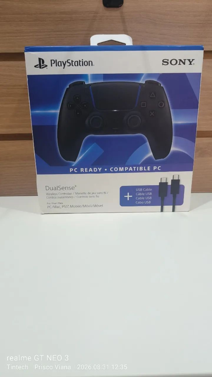 Controle PS5 DualSense Midnight Black Original Sony + Cabo USB