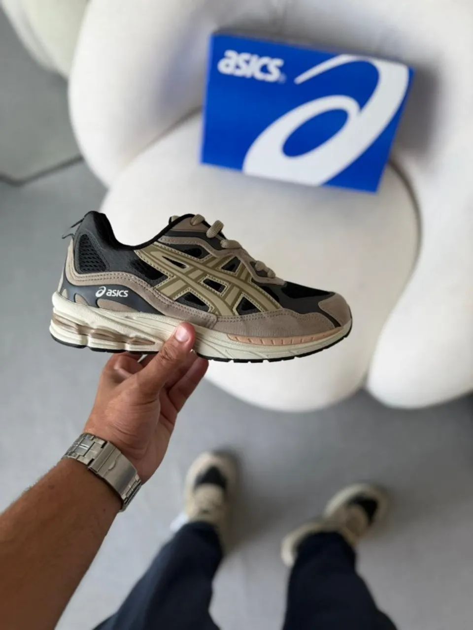 Tênis Asics Gel-NYC Masculino Premium Cor: Black/Greige