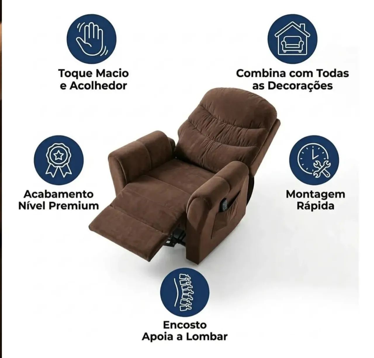 Poltrona reclinável Marrom  - Foto 3
