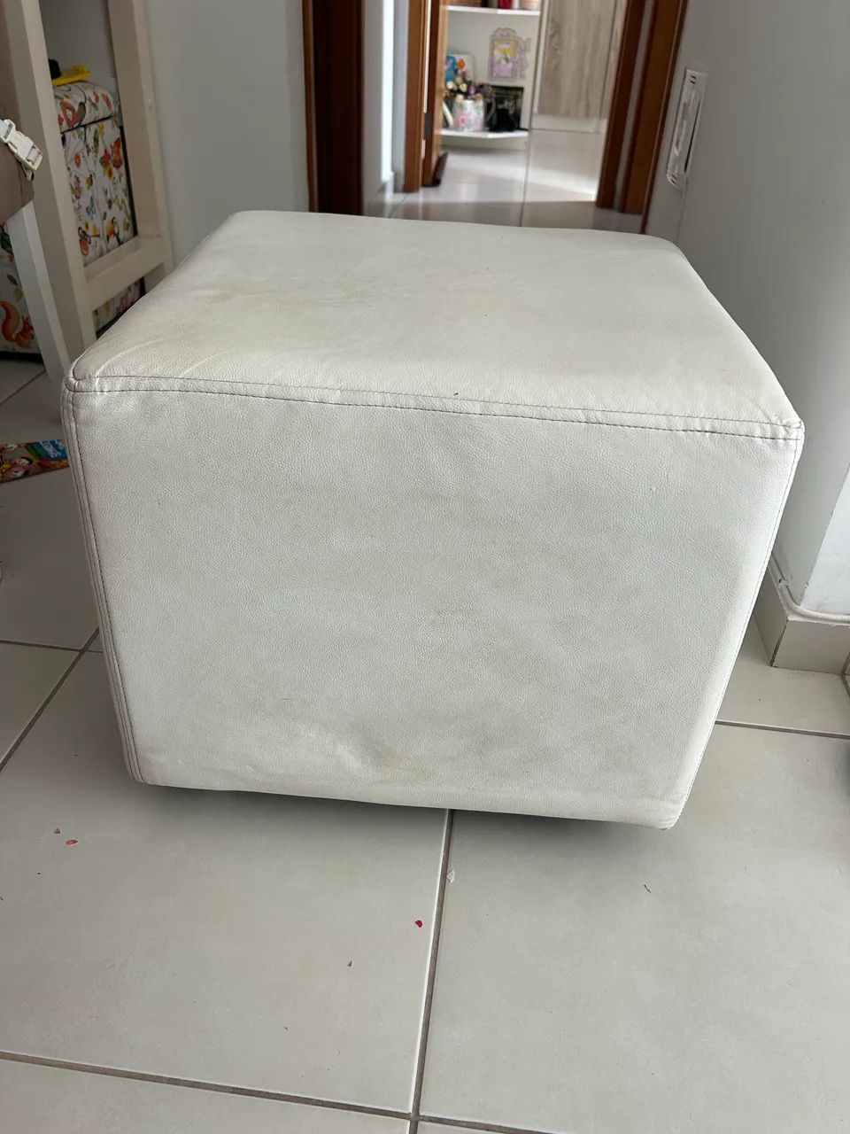 Puff branco 50x50 - corino  - Foto 2