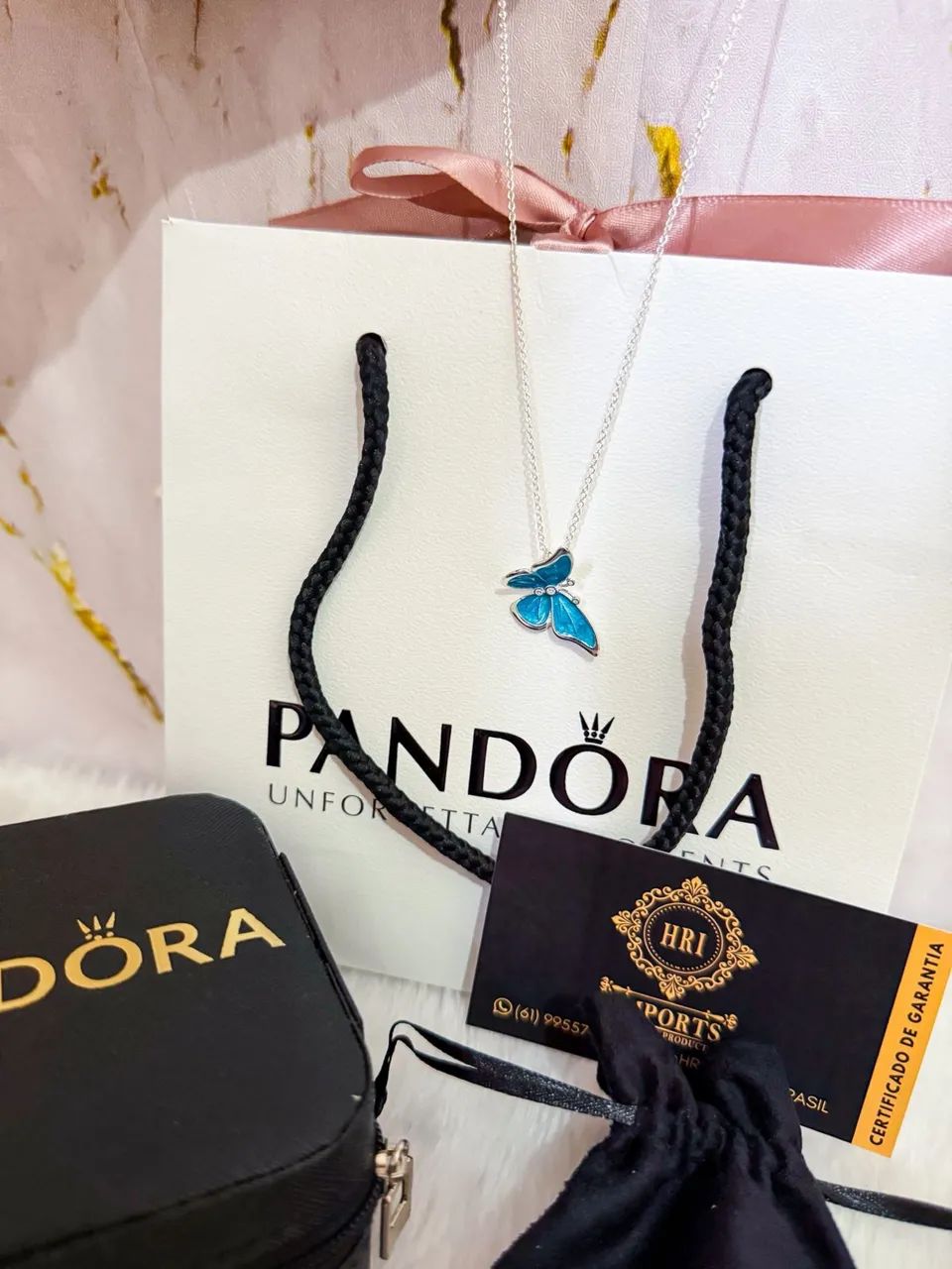 Colar Pandora borboleta azul  - Foto 5