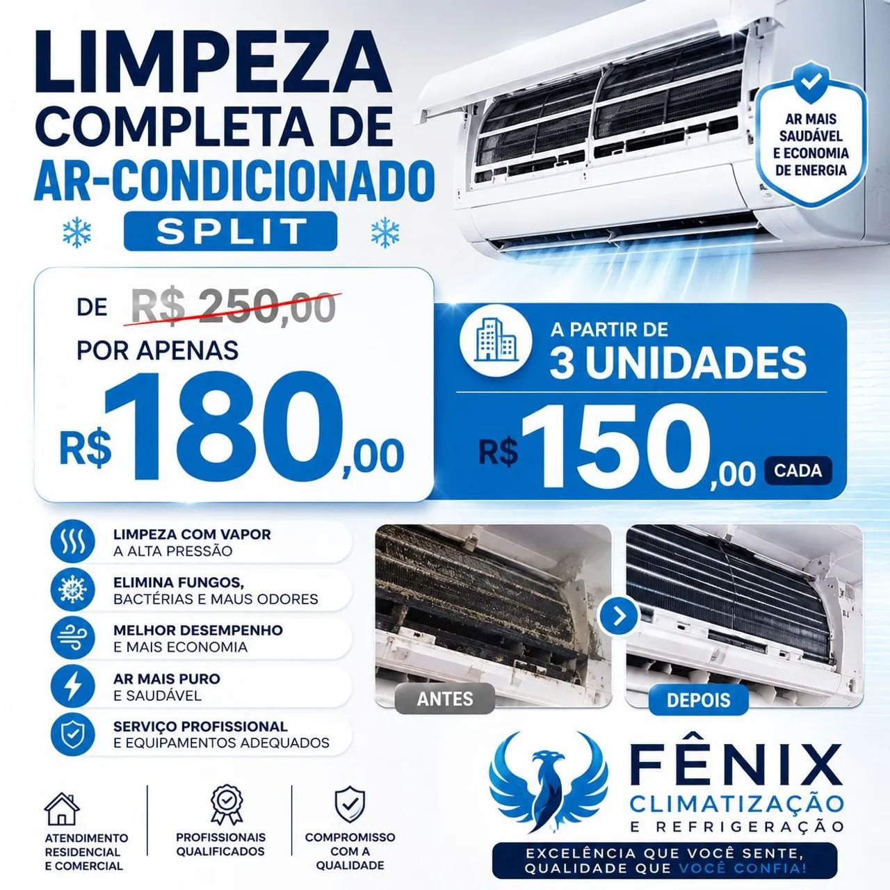 PROMOÇÃO IMPERDIVEL/ LIMPEZA DE AR SPLIT