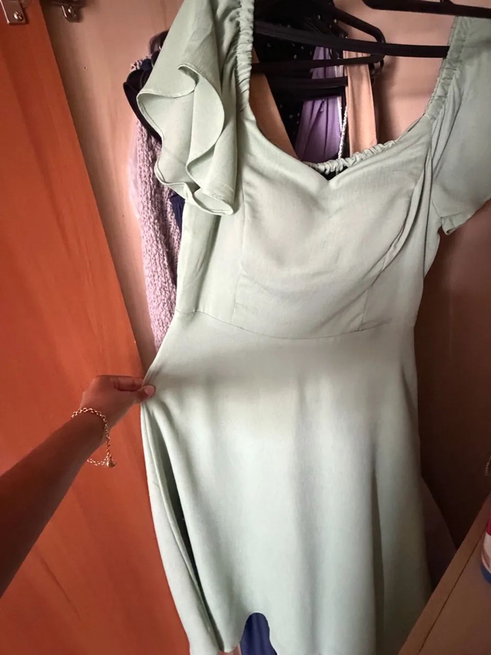 Vestido verde-água