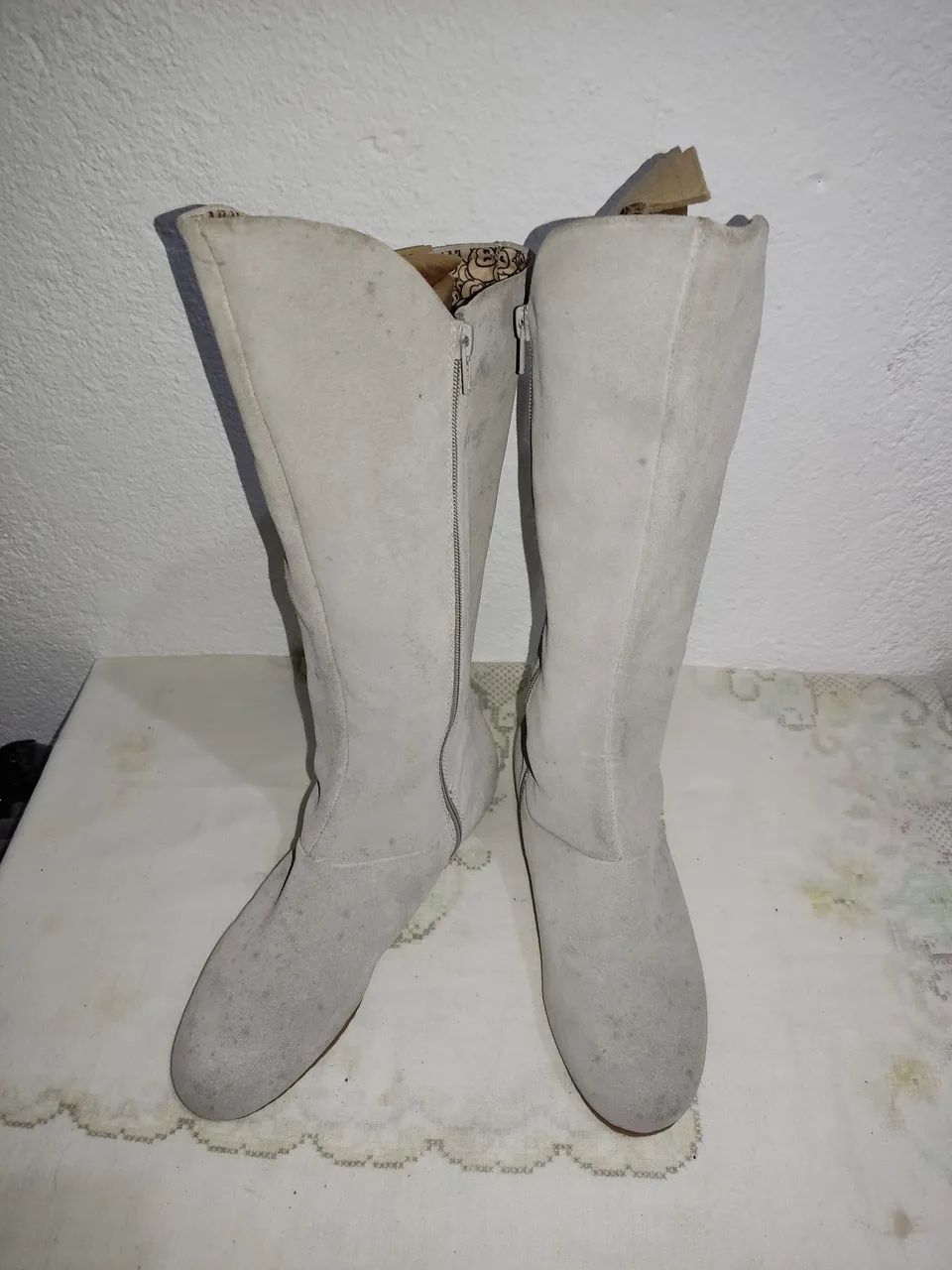 Bota de couro feminino 