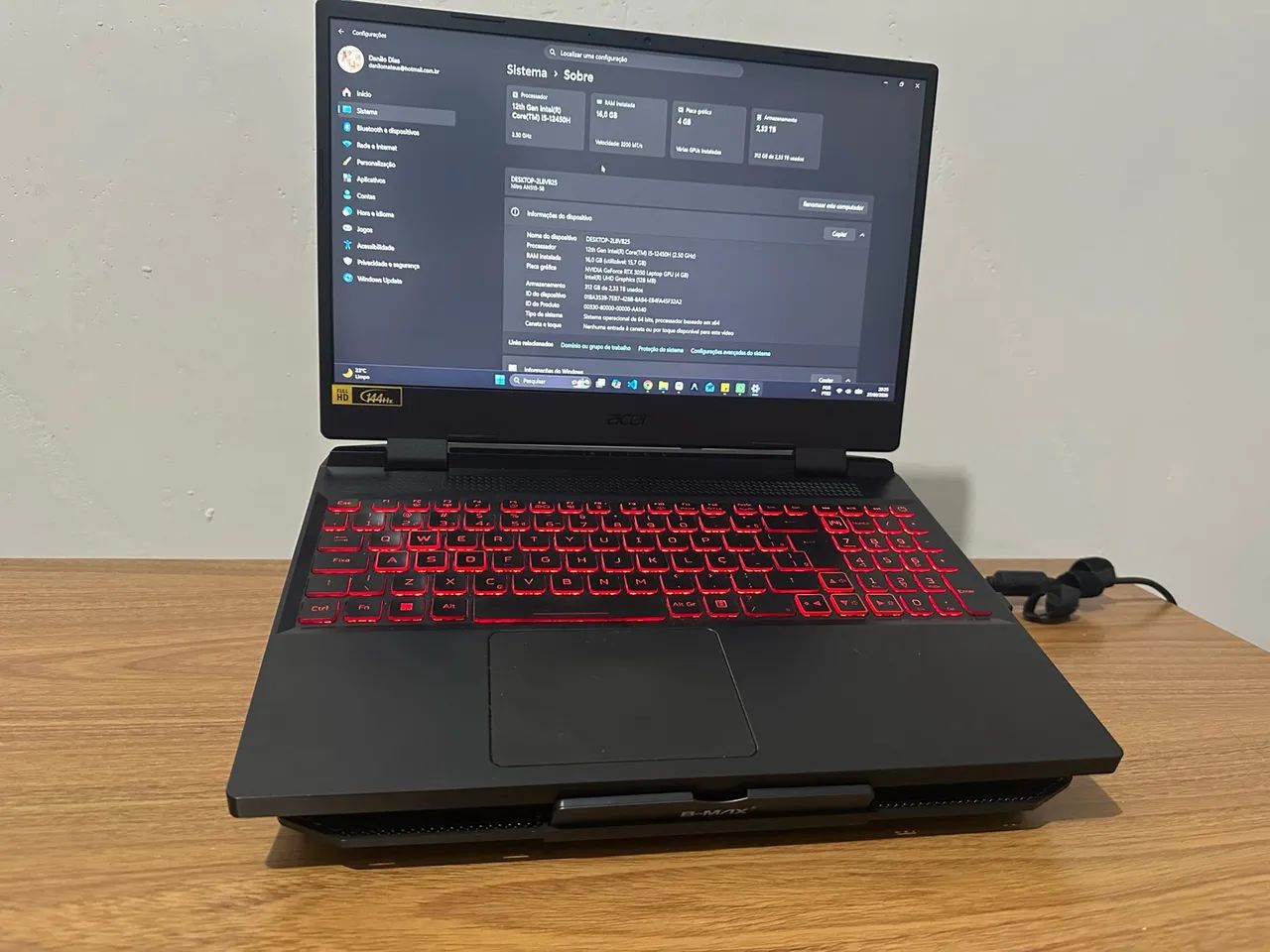 NOTEBOOK GAMER ACER NITRO i5 + RTX 3050 + 16GB + 2.5TB SSD - Foto 4