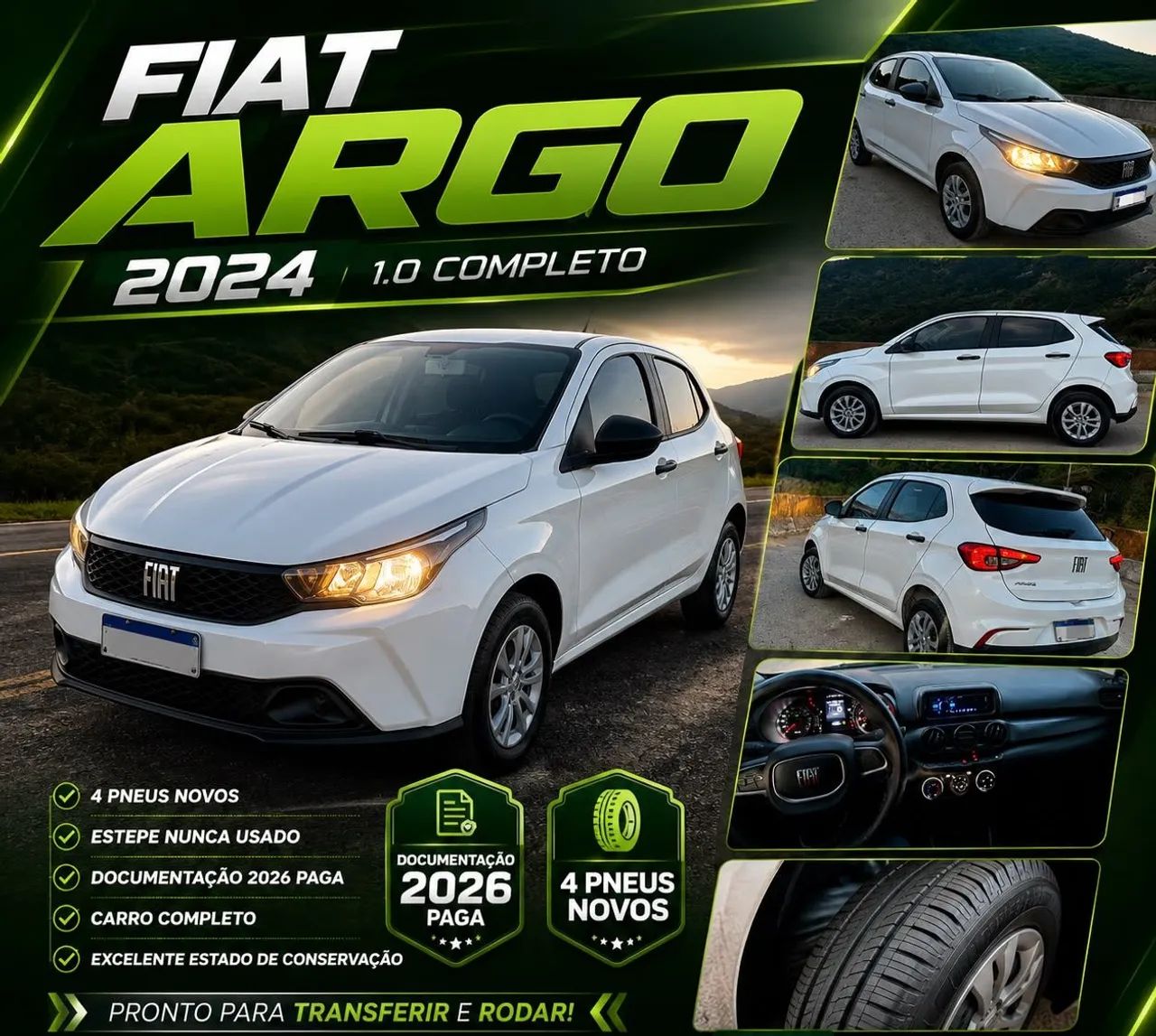 Fiat Argo 1.0 6V Flex. 2024