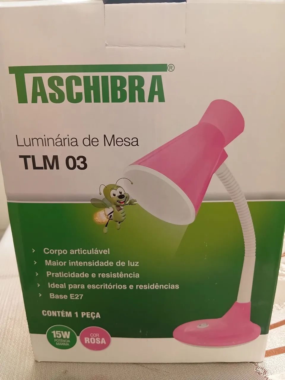 Luminária rosa de mesa 