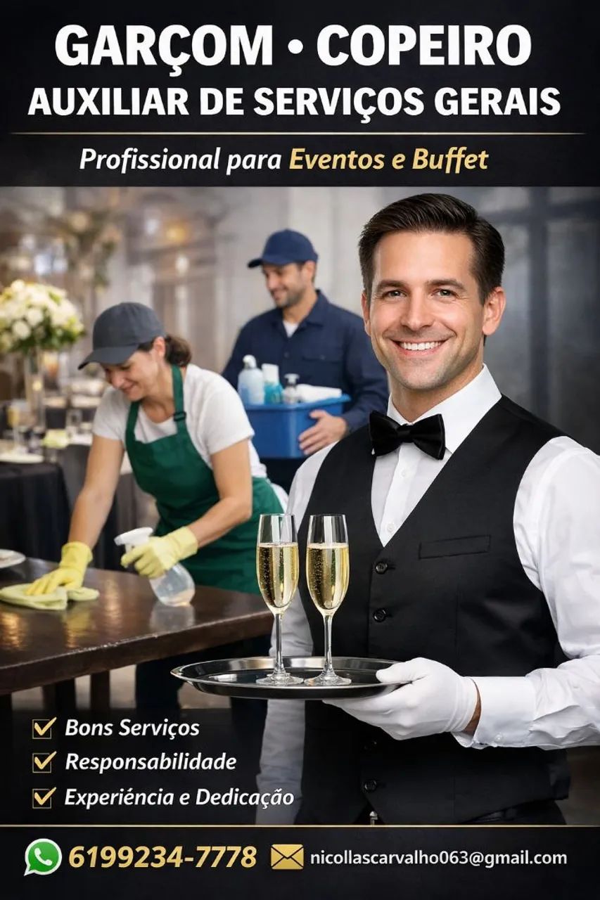 SERVICOS COMO GARCOM, SERVICOS GERAIS, COPEIRO